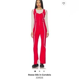 Chic Red and White ski suit